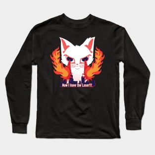 Cat with laser eyes burning down the city Long Sleeve T-Shirt